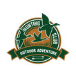 Duck hunting retro badge for hunters club design