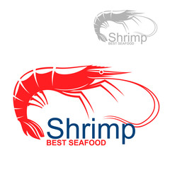 Marine red shrimp badge for fish market design