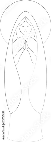 Blessed Virgin Mary Simple Drawing Vector Illustration Buy This Stock Vector And Explore Similar Vectors At Adobe Stock Adobe Stock