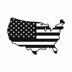 Sticker - USA map icon, simple style