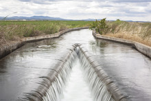 Floodgate Area At Huge Irrigation Canal, Extremadura, Spain