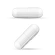 White Template Pills Capsules. Vector