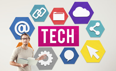 Wall Mural - technology www network graphics concept