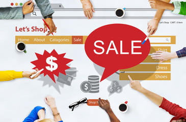 Canvas Print - Online Shopping Marketing Sale Promotion Concept