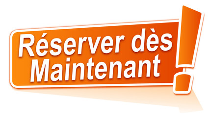 Sticker - réserver dès maintenant sur étiquette orange