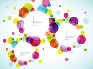 Wall Mural - random colorful bubbles with plance for your text.