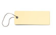 Yellow Blank Cardboard Price Tag Or Label Isolated