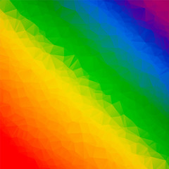 Wall Mural - Rainbow colorful abstract geometrical background with triangular shapes. Vector illustration in LGBT colors. Symbol of peace, gay culture. Pride Month low poly style template.