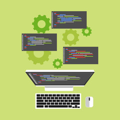 Operation system. Computer process. Flat design.
