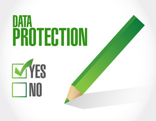 Wall Mural - Data Protection approval sign message illustration