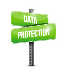 Wall Mural - Data Protection street sign illustration