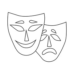 Poster - Comedy and tragedy theatrical masks icon