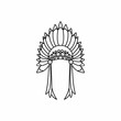 Indian headdress icon, outline style