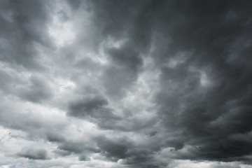 Wall Mural - dark storm cloud befor rainy, black and high contrast cloud background