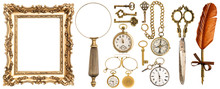 Collection Golden Vintage Accessories Antique Objects Picture Fr
