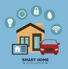 Poster - smart house and its applications isolated icon design