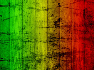 Wall Mural - grunge background reggae colors green, yellow, red