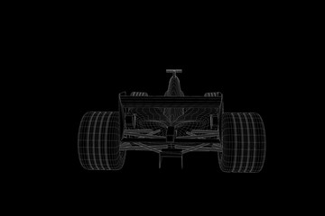 Wall Mural - Racing Car Hologram Wireframe. Nice 3D Rendering

