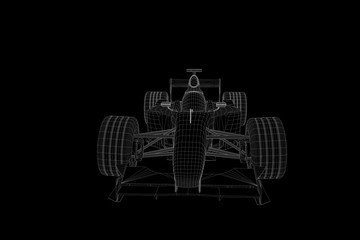 Wall Mural - Racing Car Hologram Wireframe. Nice 3D Rendering

