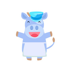 Sticker - Happy Cow In Farmer Apron