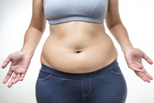 Overweight Woman With Fat Belly