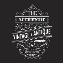 Wall Mural - vintage frame design western label blackboard typography border