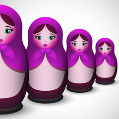 Vector illustration of Russian nested doll - Matryoshka to the D