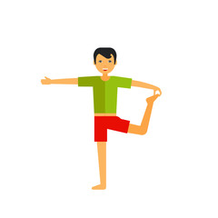 Poster - Standing man doing yoga