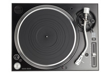 Professional Dj Turntable Isolated On White, Top View