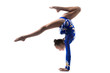 Teenage acrobat girl doing handstand