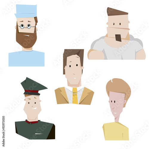 Cartoon characters people set vector illustration. Proffessional Stock