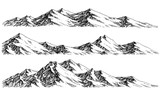 Fototapeta  - Mountains ranges. Vector panorama