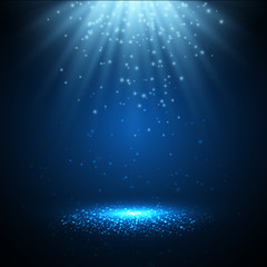 Poster - Vector spotlight with magic lights and rays of light. Magic background