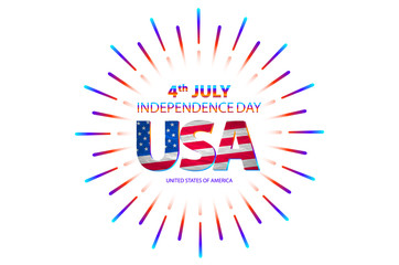 Wall Mural - 4th of July independence day background. Independence day concept. 4th July independence day with fireworks background. vector