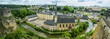 Panoramic image of Abbaye de Neumunster in Luxembourg. Top view.