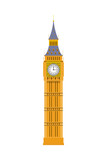 Fototapeta Big Ben - Big Ben vector illustration. Westminster, London. The Houses of Parliament Clock Tower isolated over the white background