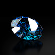 Blue diamond on dark background , 3d rendering