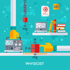 Wall Mural - concept of physicist workplace