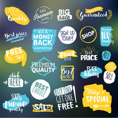Wall Mural - set of labels and stickers for sale, shopping, e-commerce and products promotion