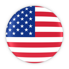 Wall Mural - American Flag Button - Flag of America Badge 3D Illustration