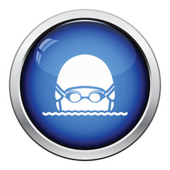 Poster - Swimming man head icon