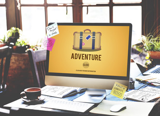 Poster - adventure backpacking travel destination wander concept