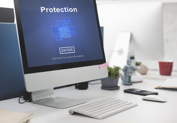 Wall Mural - protection safety security system privacy policy concept