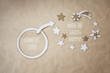 Wall Mural - Inspirational quote and encouragement to leave your comfort zone