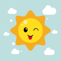 Canvas Print - Kawaii icon. sun Cartoon design. Vector graphic