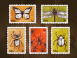 Postage Stamps With Insects Sketch