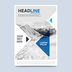 Wall Mural - Brochure cover presentation abstract flat background. Leaflet layout. Corporate document. Blue annual report design template vector.