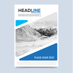 Wall Mural - Brochure cover presentation abstract flat background. Leaflet layout. Corporate document. Blue annual report design template vector.