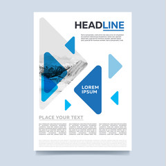 Wall Mural - Brochure cover presentation abstract flat background. Leaflet layout. Corporate document. Blue annual report design template vector.
