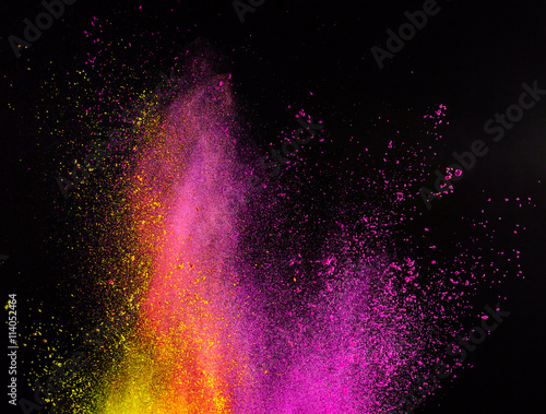 Freeze motion of colored dust explosion.